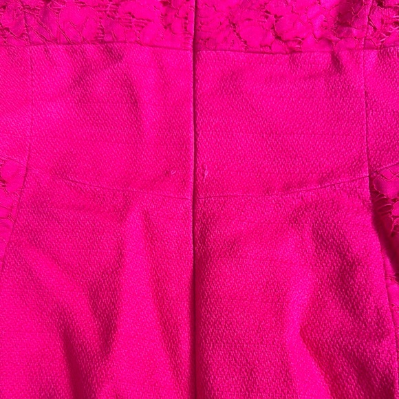 Hot Pink Sheath Dress With Lace Paneling Antonio Melani Size 4 - Picture 5 of 9